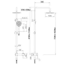 Душевая система, сатин, Fashun (A52422)