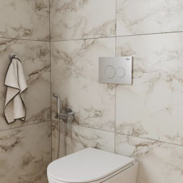 Клавиша смыва, матовый хром, D&K Bayern (DB1529002.2), инсталляция DI8050127