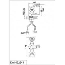 Смеситель для биде DK Hessen Hercules (DA1422241)