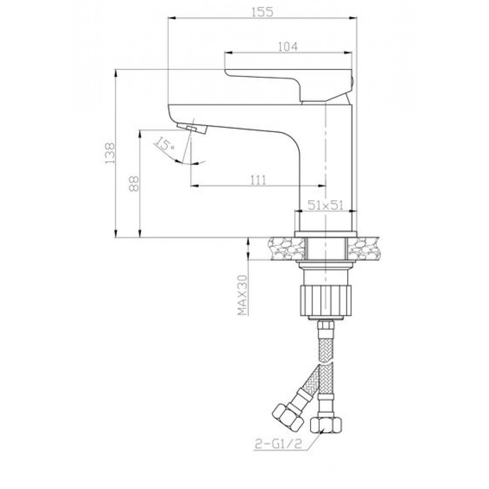 Смеситель ESKO "Samara" для раковины (SMR26M)