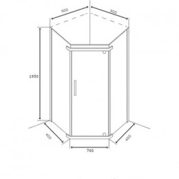 Душевое ограждение 90*90 RUSH Palm (PI-A19090)