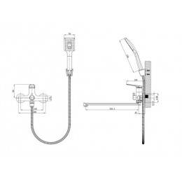 Смеситель для ванны ESKO "Istanbul" с аксессуарами (IT31)
