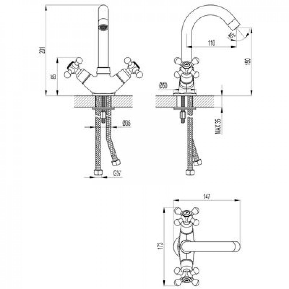 Смеситель Lemark Standard для раковины (LM2107C)