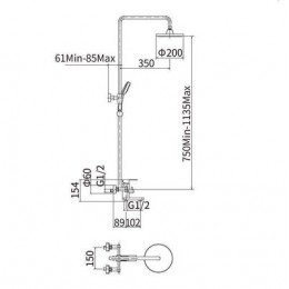 Душевая система Fashun, сатин (A52401)