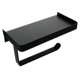 Бумагодержатель с полкой для телефона черный Fixsen Hotel (FX-31011B)