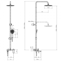 Душевая система, хром, FASHUN (A2488)