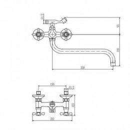 Смеситель для ванны и душа FASHUN хром (A2619-2)
