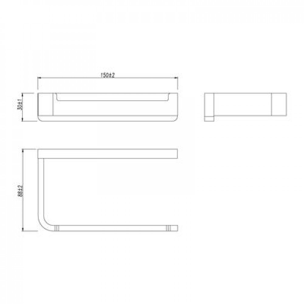 Держатель для туалетной бумаги  Lemark SMOOTH LINE открытый , хром (9721007)