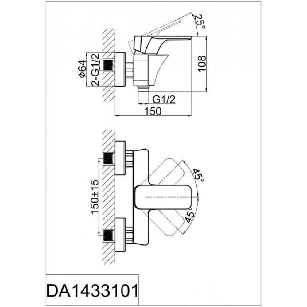 Смеситель для душа D&K Berlin Humboldt (DA1433112)
