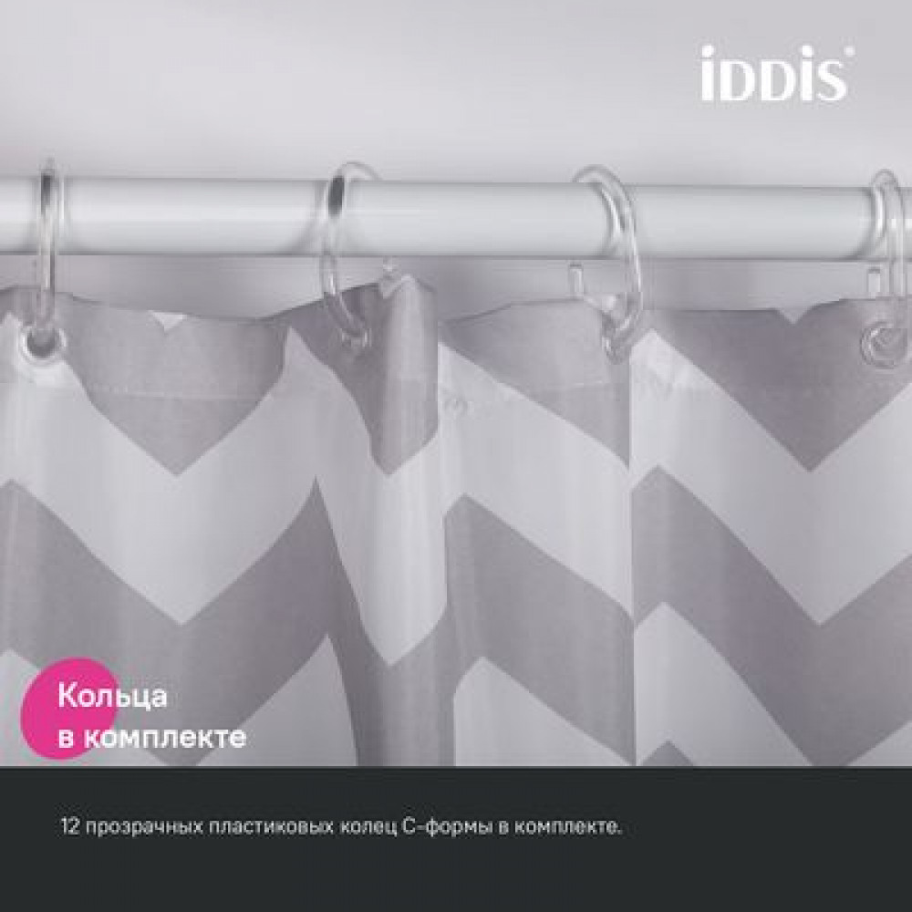 Штора для ванной IDDIS 200x180 см, Полиэстер (BR02P18i11)