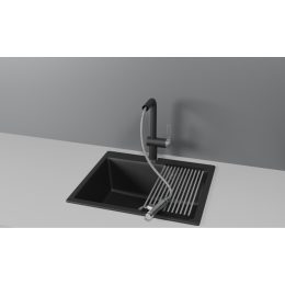 Смеситель для кухни GRANULA с выдвижным изливом и подключением к фильтру (8169, ТУРМАЛИН)