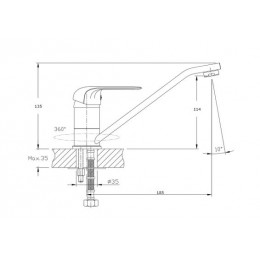 Смеситель для кухонной мойки RUSH Fiji (FI1835-25)
