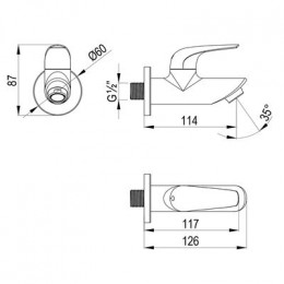 Кран Lemark для бани Project (LM4690GM)