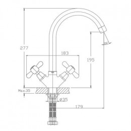 Смеситель для кухни Haiba (HB4525)