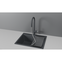 Смеситель для кухни GRANULA с выдвижным изливом (8172, ГРАФИТ)