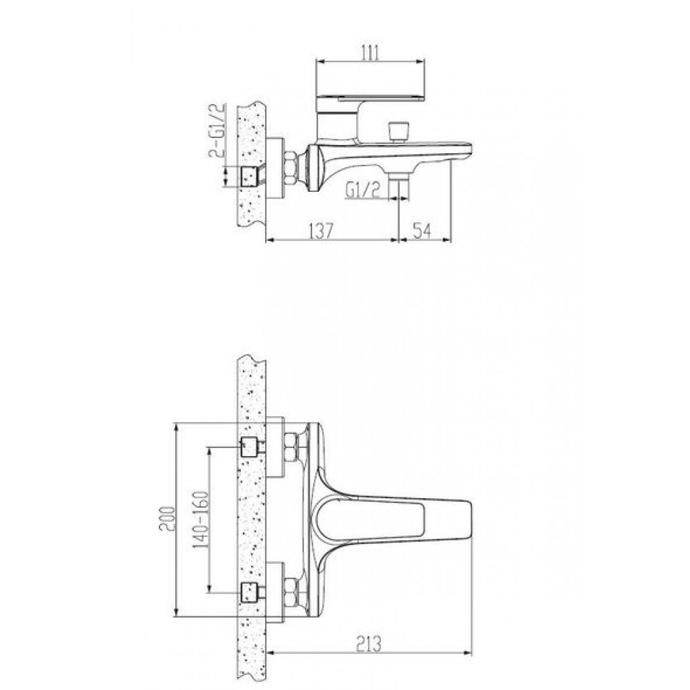 Смеситель для ванны и душа ESKO BAKU (BK 54)