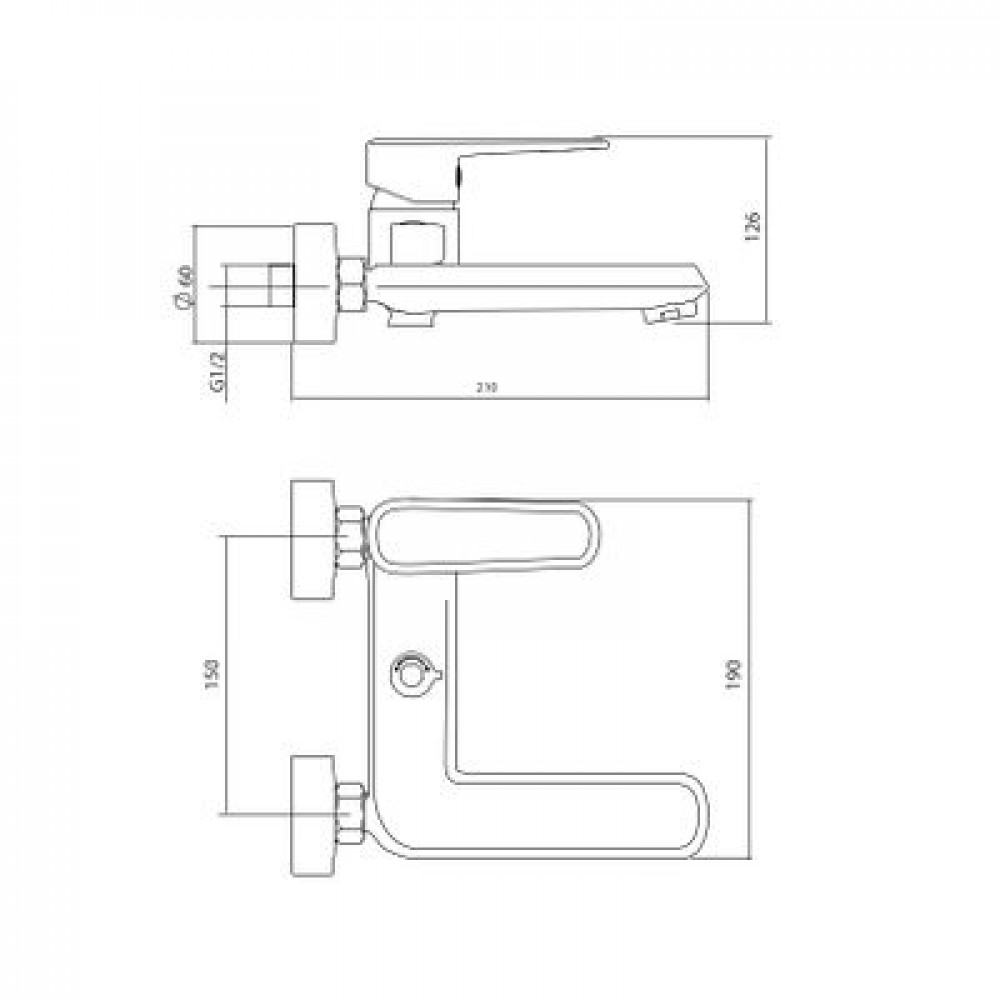 Смеситель для ванны с коротким изливом RUSH Devon (DE7535-44)