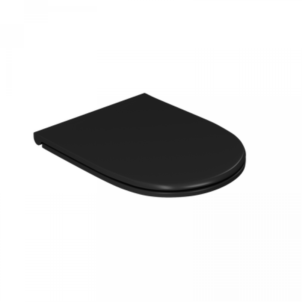 Унитаз подвесной безободковый D&K Matrix DT1396025, 490*370*360мм, сиденье микролифт, черный