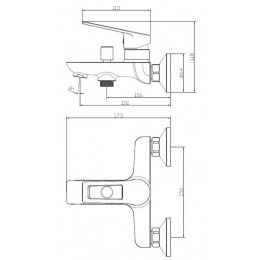 Смеситель ESKO "Hong Kong" для ванны, короткий излив, без акссессуаров (HK54)