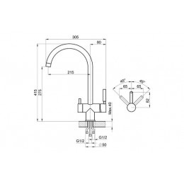 Смеситель для кухни GRANULA (7104, СТАЛЬ САТИН)