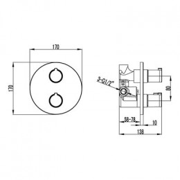 Смеситель Lemark Yeti для душа встраиваемый (LM7823C)