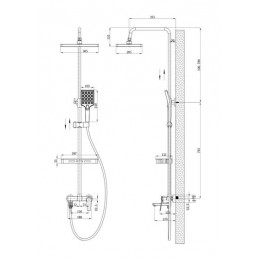 Душевая система со смесителем, ESKO "Istanbul" (ST1425IT)