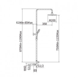 Душевая система, хром,  FASHUN (A2445)