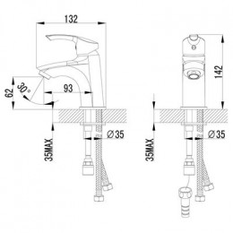 Смеситель для раковины Lemark Plus Strike (LM1116C)