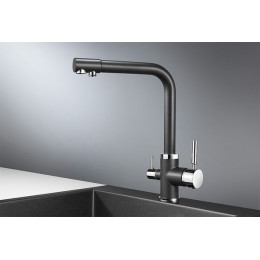 Смеситель для кухни GRANULA (2015, ЧЁРНЫЙ)