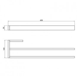 Полотенцедержатель двойной Timo Petruma золото матовое (15252/17)