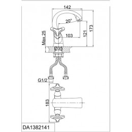 Смеситель для раковины DK Hessen Goethe (DA1382141)