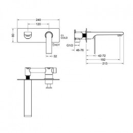 Смеситель для раковины встроенный Timo Anni (2771/03SM) черный