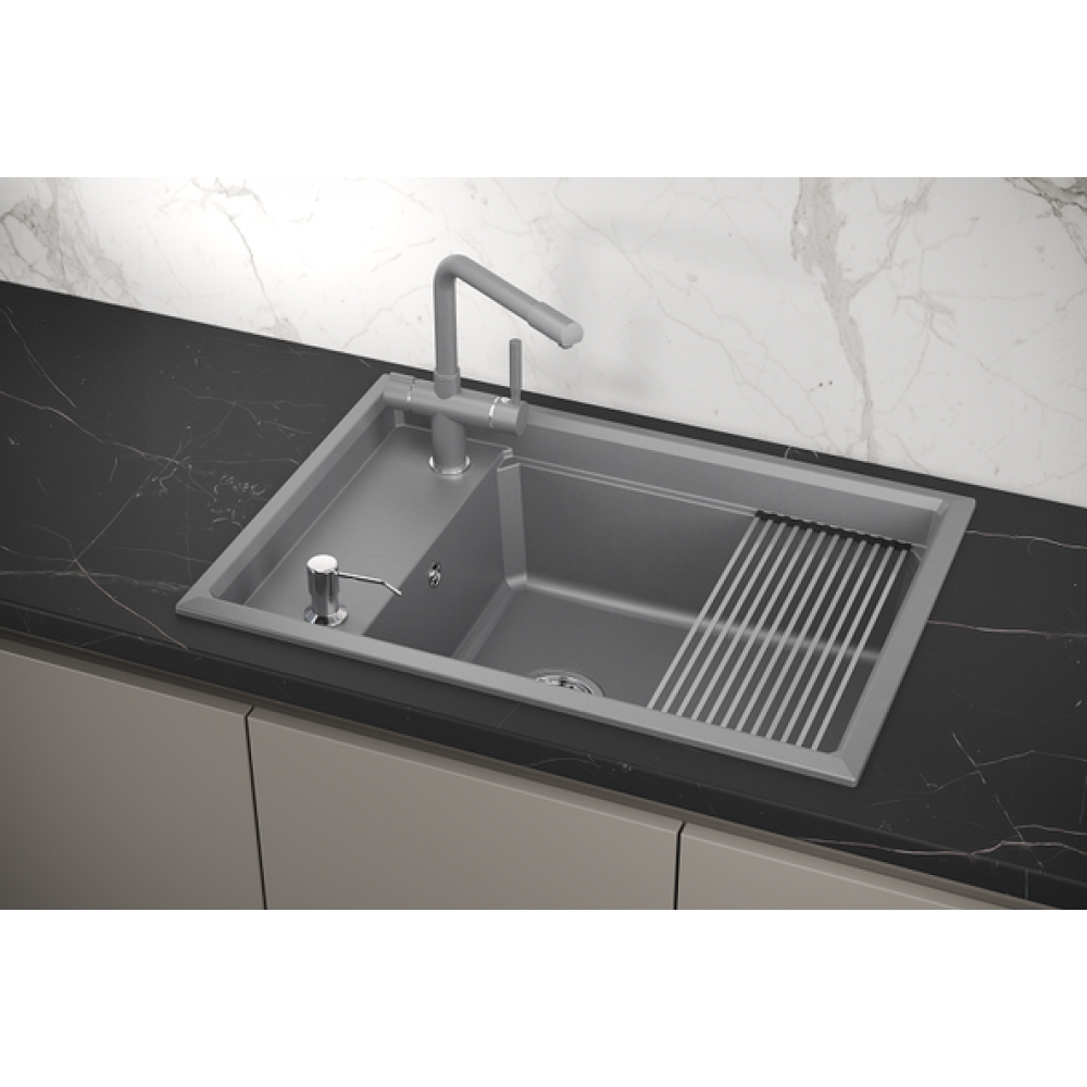 Кухонная мойка GRANULA Kitchen Space (7305, АЛЮМИНИУМ)