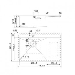 Мойка IDDIS Haze 780*510 сатин, левая (HAZ78SLi77)