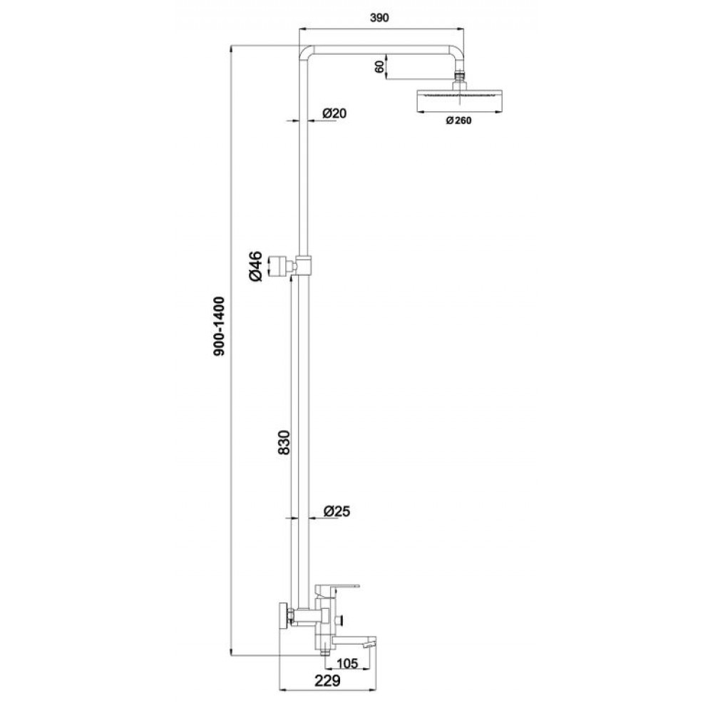 Душевая система Timo Beverly (SX-1060/00 (3010)) хром