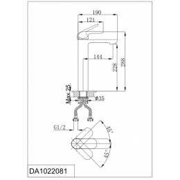 Смеситель высокий для раковины DK Venice.Gondola (DA1022081)