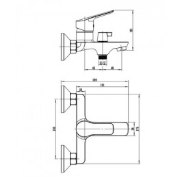 Смеситель для ванны с коротким изливом RUSH SAMUI (SA0930-44)