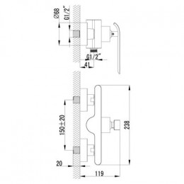 Смеситель для душа Lemark Melange (LM4903CW)