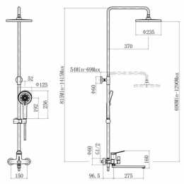Душевая система с тропическим и ручным душем, FASHUN (A2487)