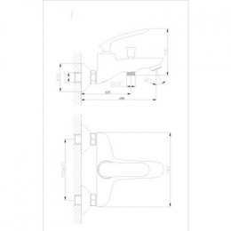 Смеситель для ванны с коротким изливом RUSH Island (IS6535-44)