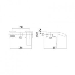 Смеситель для ванны FASHUN (A53018)