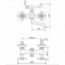 Смеситель FASHUN для ванны и душа хром (A3019)