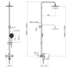 Душевая система, сатин, FASHUN (A52401N-1)