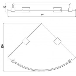 Полка стеклянная угловая Timo Selene (10073/00)