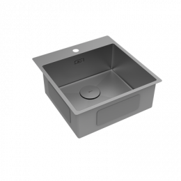 Кухонная мойка Lemark JANGA 490 прямоугольная из нержавеющей стали цвет: графит (9936107)