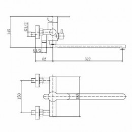 Смеситель для ванны и душа FASHUN (A52201-8)