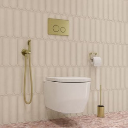 Встраиваемый смеситель с гигиеническим душем, матовое золото, IDDIS, 005MGR0i08