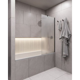 Шторка для ванны в узком профиле 1400*600, стекло матовое 8 мм, Timo TC-60/03F-8 (T15)