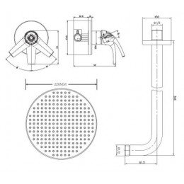 Душевая система скрытого монтажа ESKO (Set_3in1)