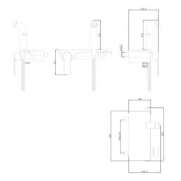 Смеситель с гигиеническим душем, настенный Lemark Solo (LM7168CW)